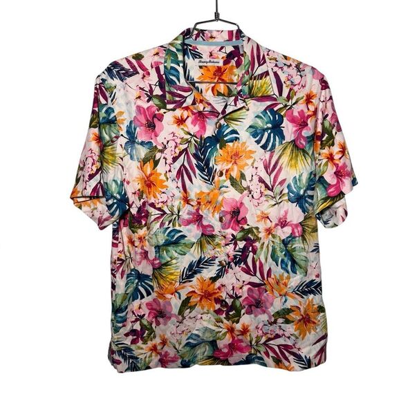 Tommy Bahama GARDEN OF HOPE AND COURAGE SILK-BLEND CAMP SHIRT IN WHITE M - Picture 2 of 6